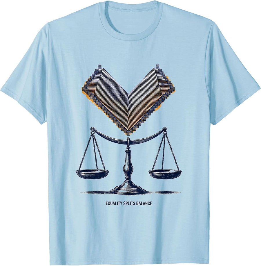 Men's Equality Splits Balance Antiracism Math Symbol Teacher Gift T-Shirt - Baby Blue