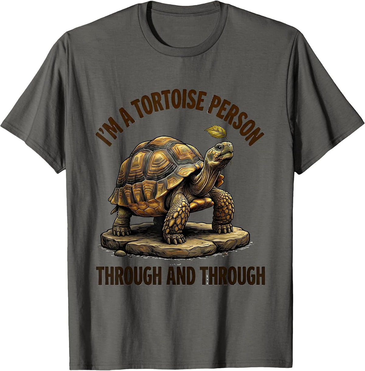 Men's I'm A Tortoise Person, Through And Through Funny T-Shirt - Asphalt Grey