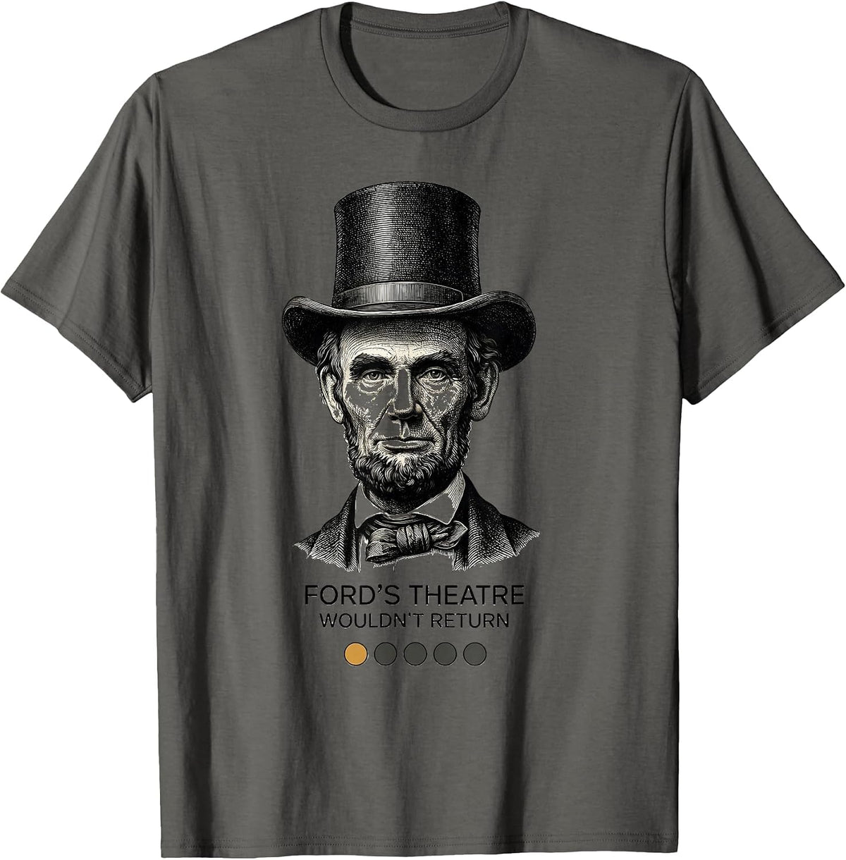 Men's Ford's Theatre: Wouldn't Return Funny History Buff Christmas T-Shirt - Asphalt Grey