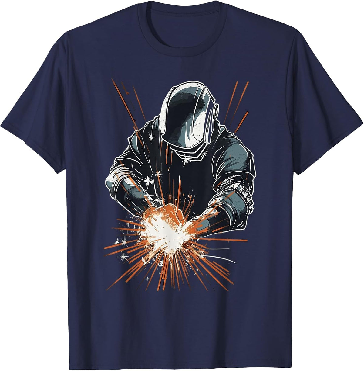Welder Accessories Welding Metal Worker Outfit for Men T-Shirt - Navy Blue
