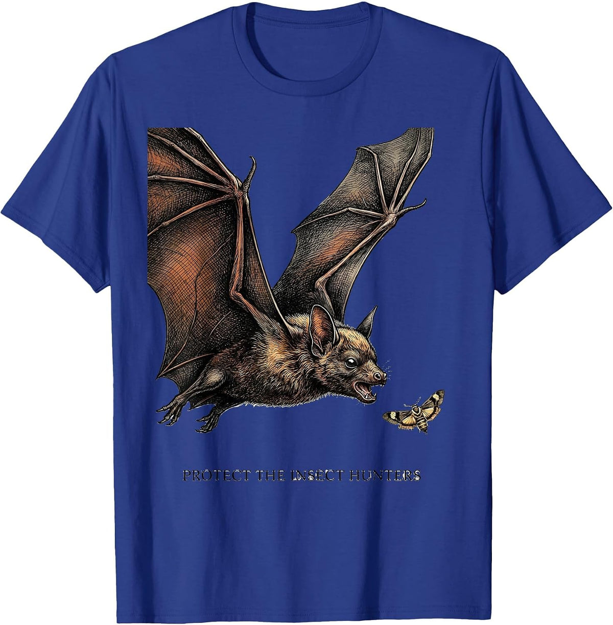 Protect The Insect Hunters Bat Lover Wildlife Conservation T-Shirt - Royal Blue