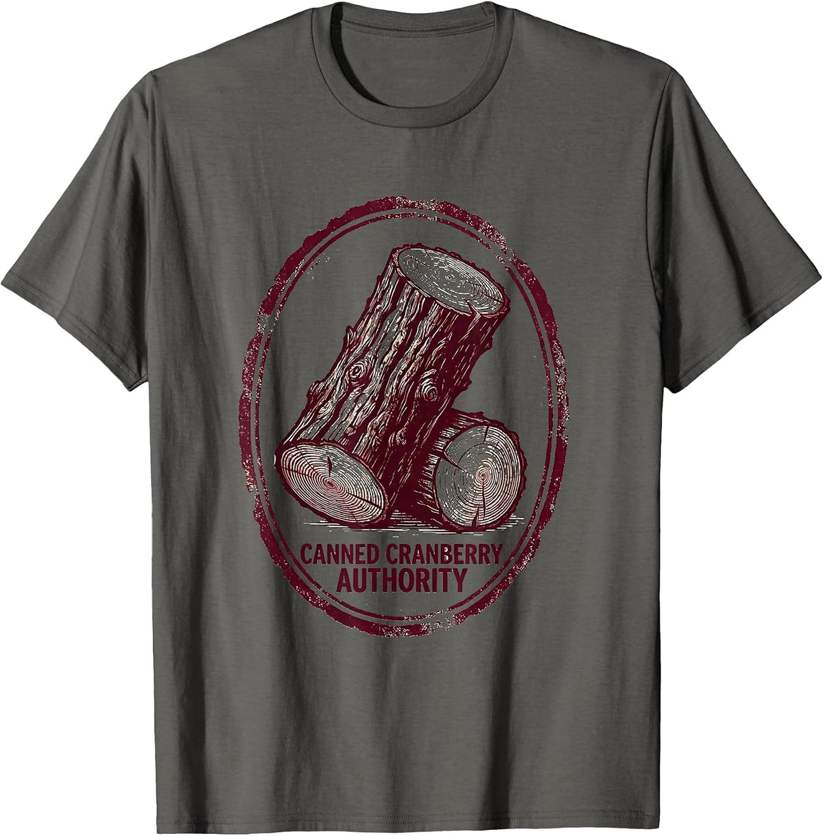 Men's Canned Cranberry Authority Funny Thanksgiving Food Matching T-Shirt - Asphalt Grey