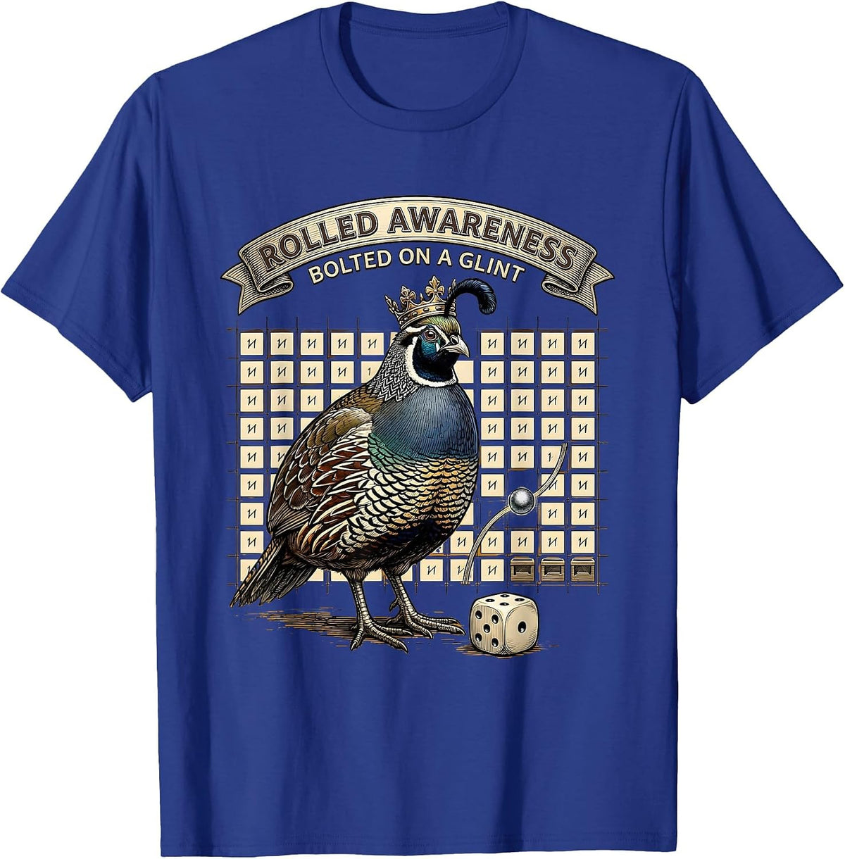 Men's Rolled Awareness Bolted On A Glint Funny Autistic ADHD Meme T-Shirt - Royal Blue