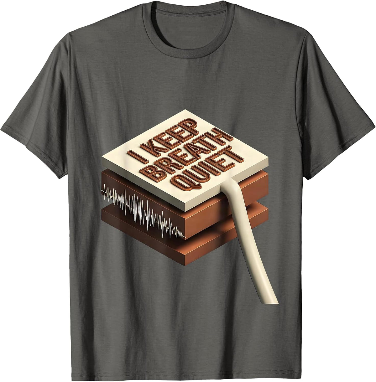 I Keep Breath Quiet Funny Respiratory Therapist RT Care Week T-Shirt - Asphalt Grey