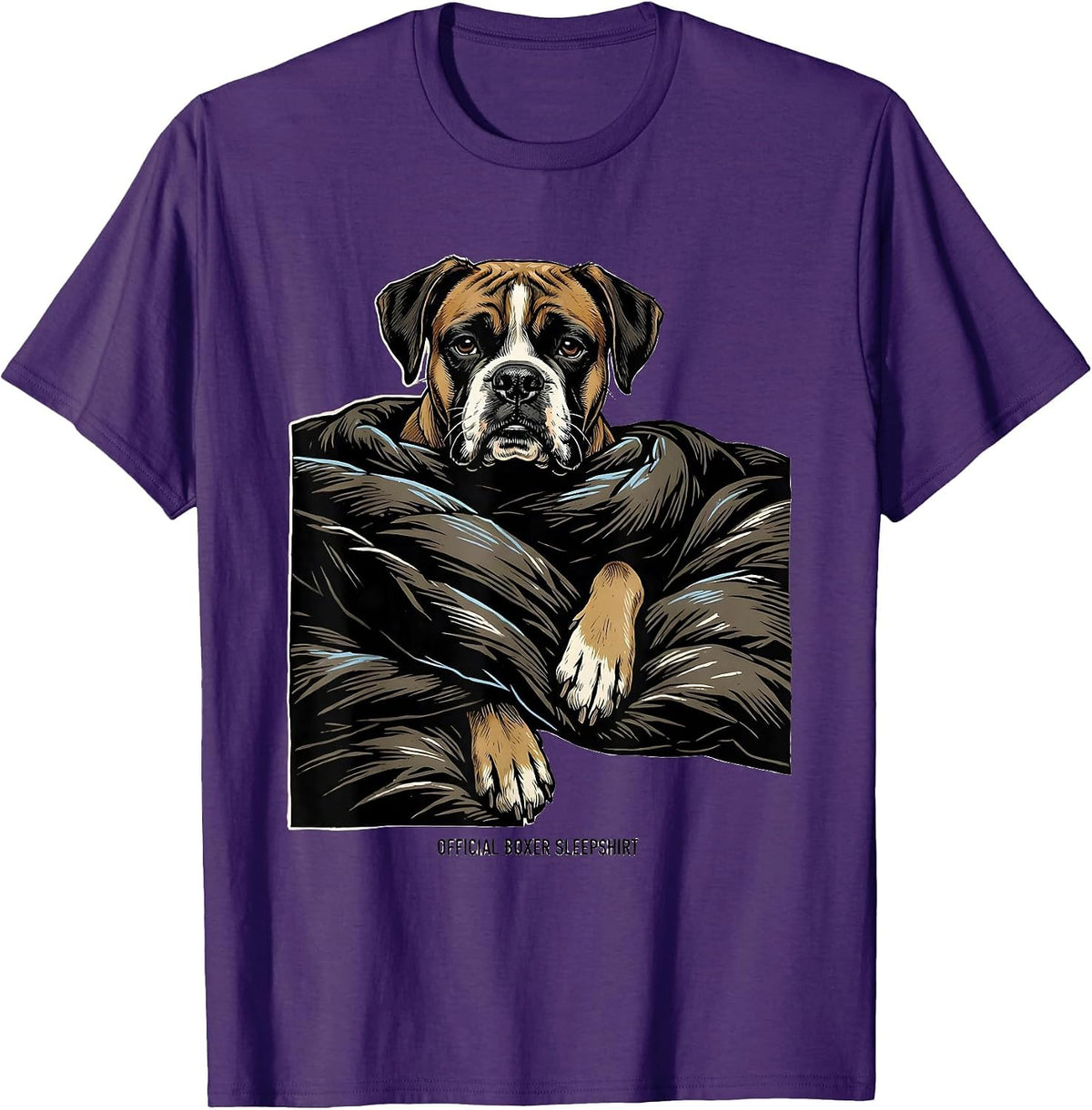 Official Boxer Sleepshirt Funny Dog Owner Pajama Gift T-Shirt - Purple