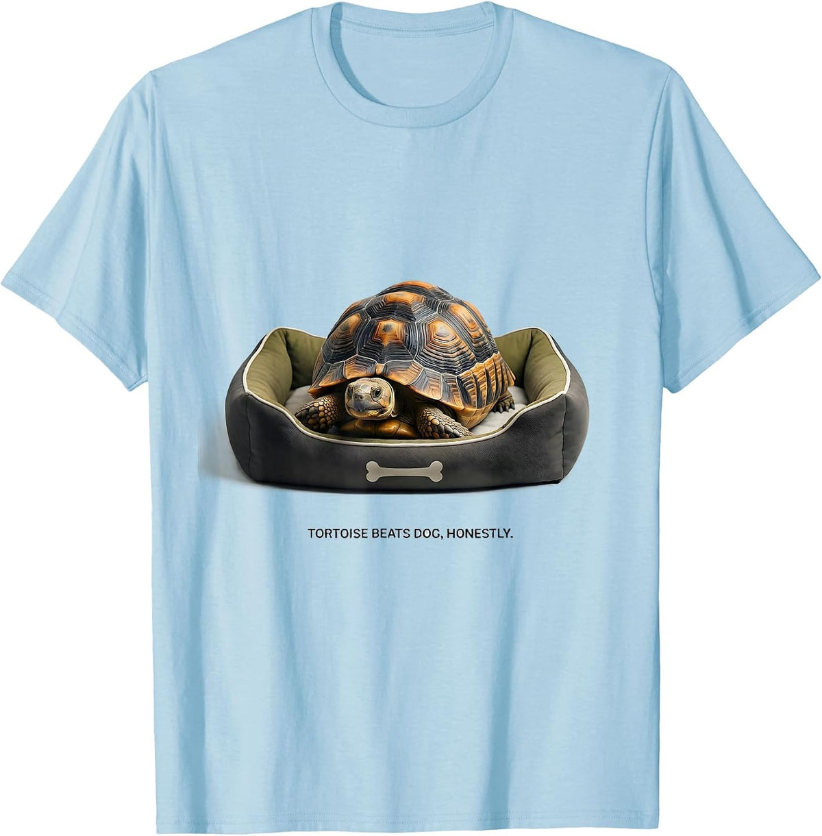 Tortoise Beats Dog Honestly Funny Reptile Lover Gift T-Shirt - Baby Blue
