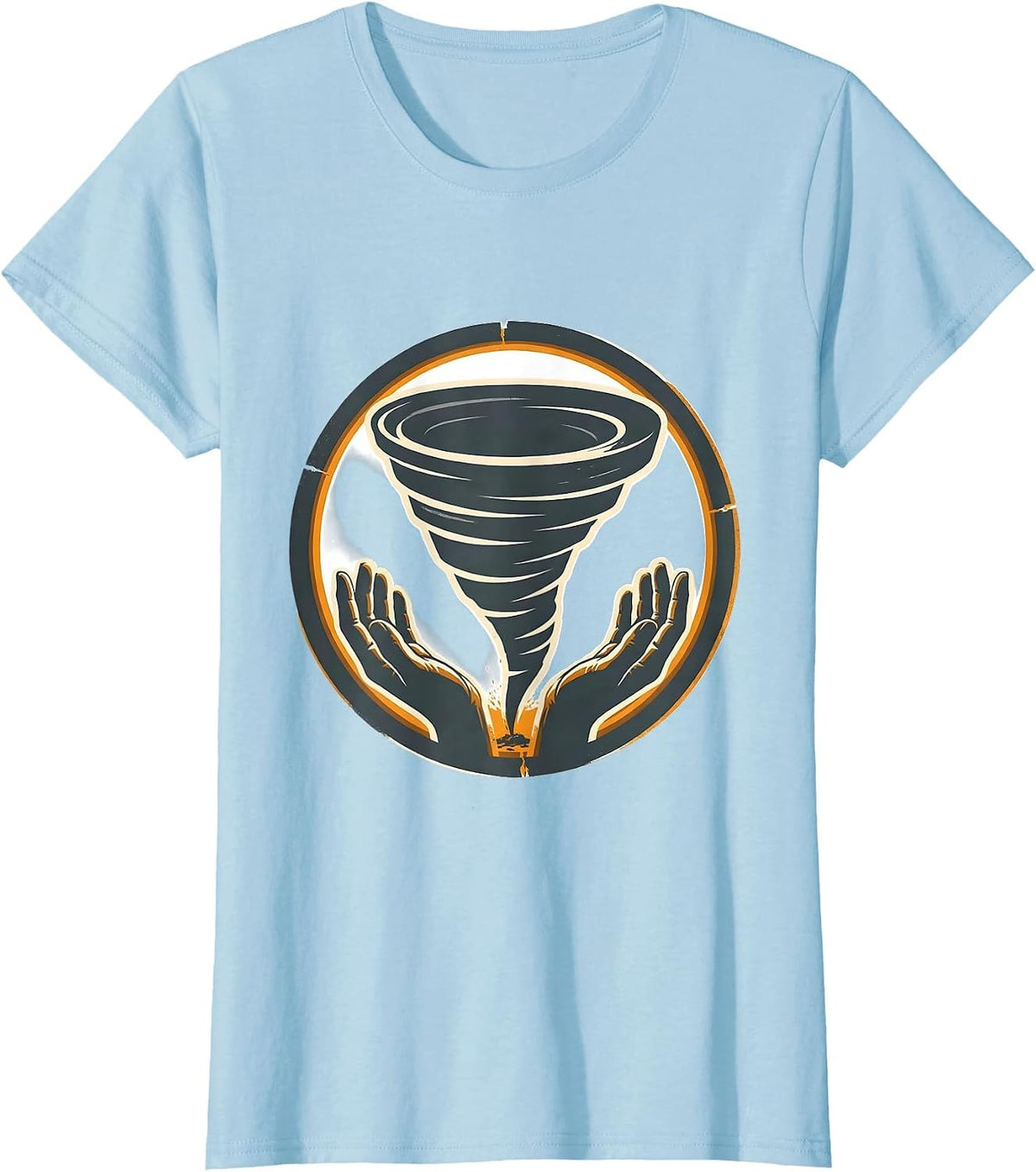 Tornado Funnel Badge Storm Chaser Meteorology Enthusiast T-Shirt - Baby Blue