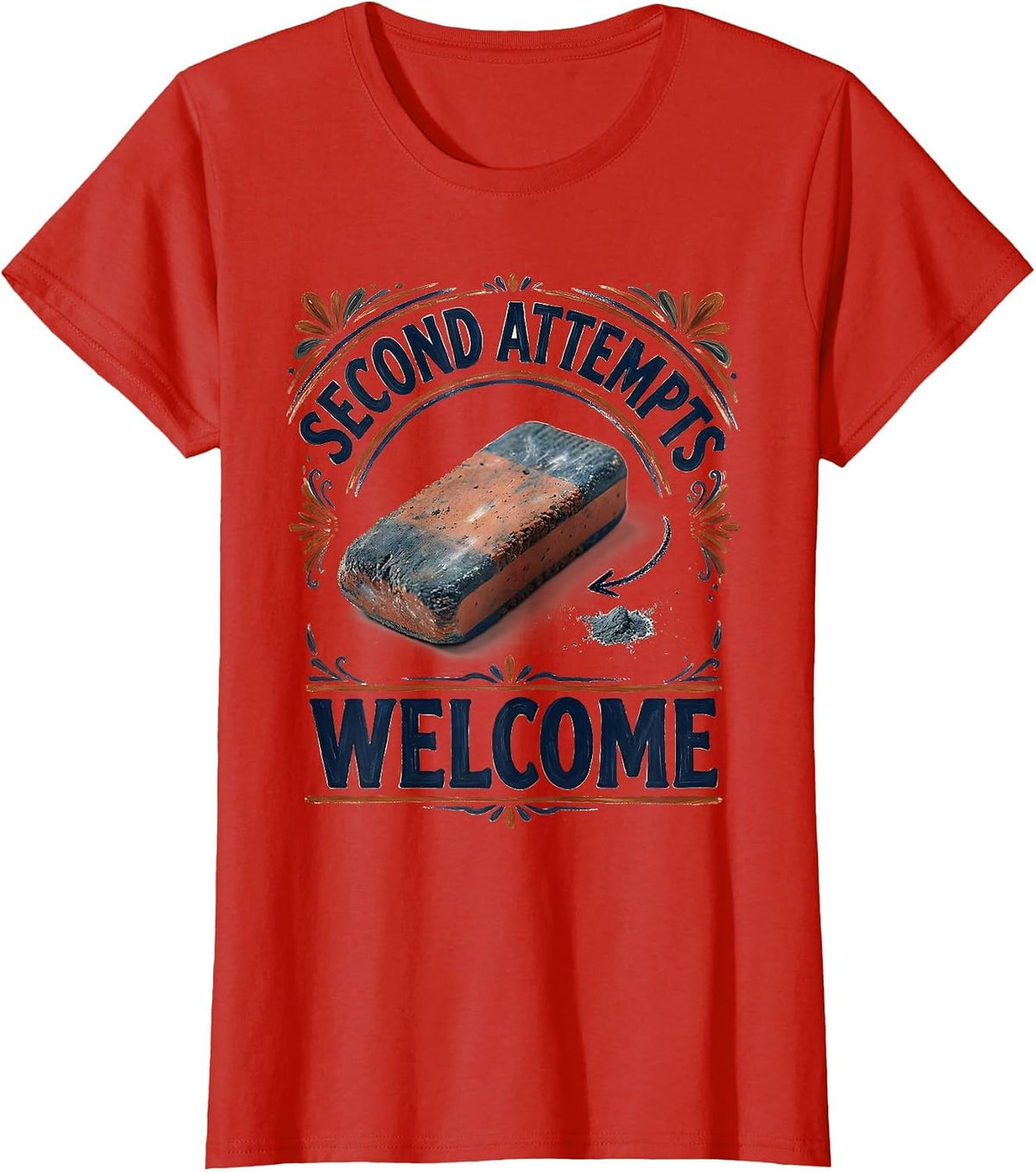 Second Attempts Welcome Folk Art Teacher Back To School T-Shirt - Red