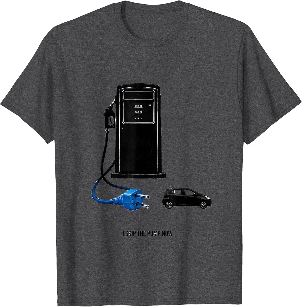 Men's I Skip The Pump Now Funny Car Enthusiast Car Lover Humor T-Shirt - Dark Heather Grey
