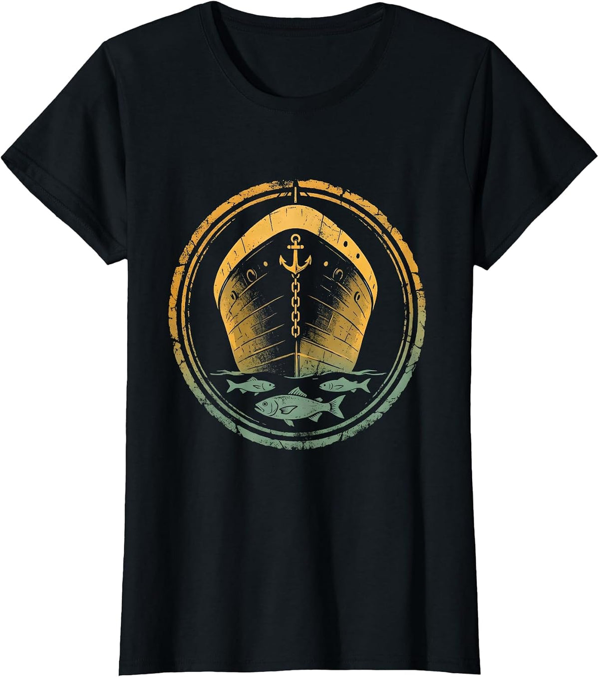 Underwater Ship Hull Ocean Cruise Graphic T-Shirt - Black