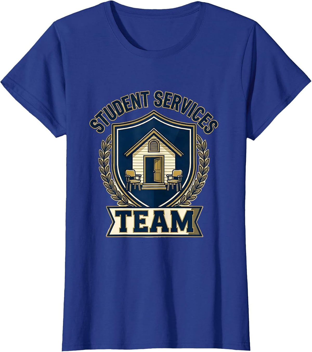 Women's Student Services Team Retro Emblem School Counselor T-Shirt - Royal Blue