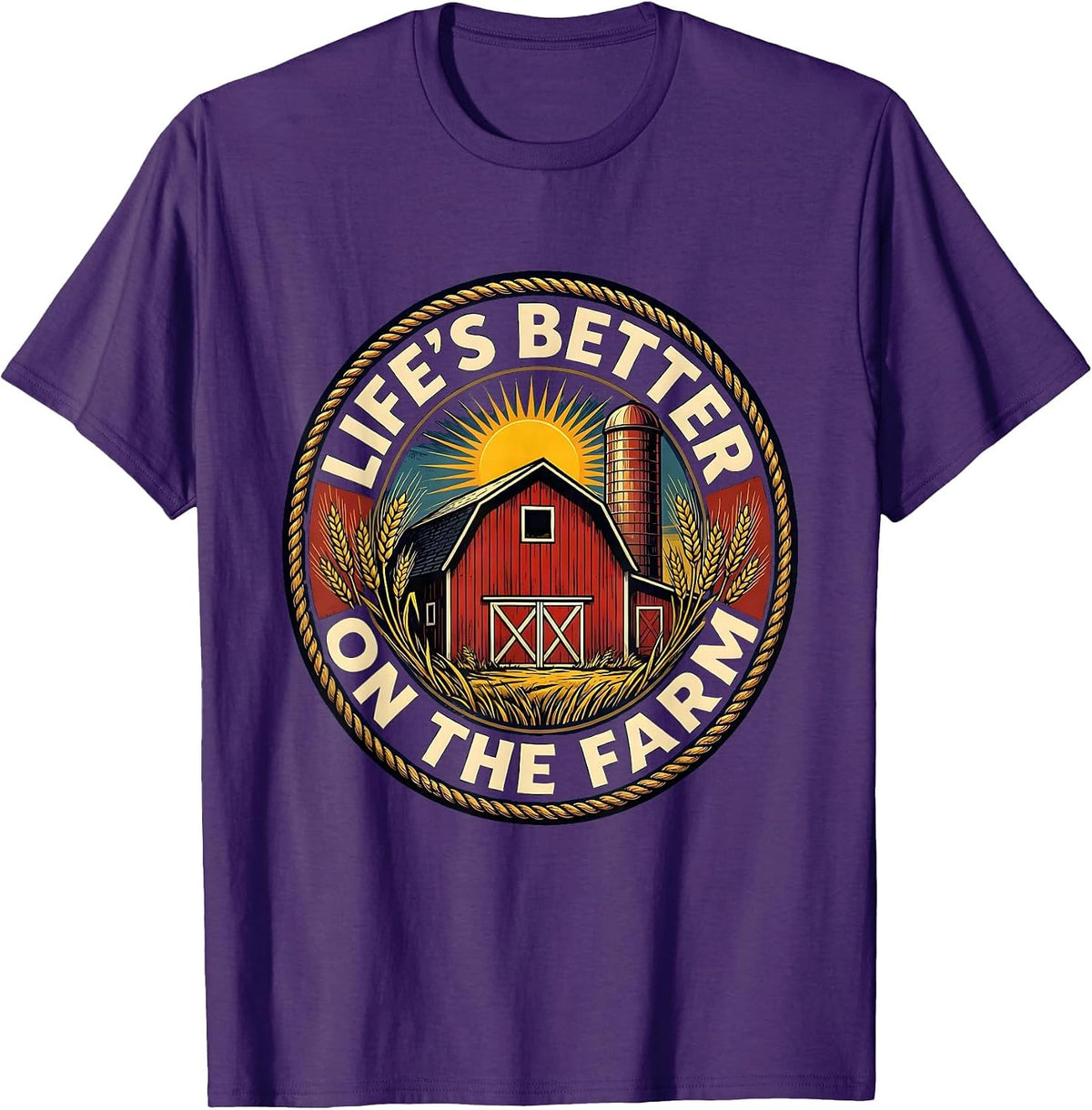 Life's Better On The Farm Country Living Design T-Shirt - Purple