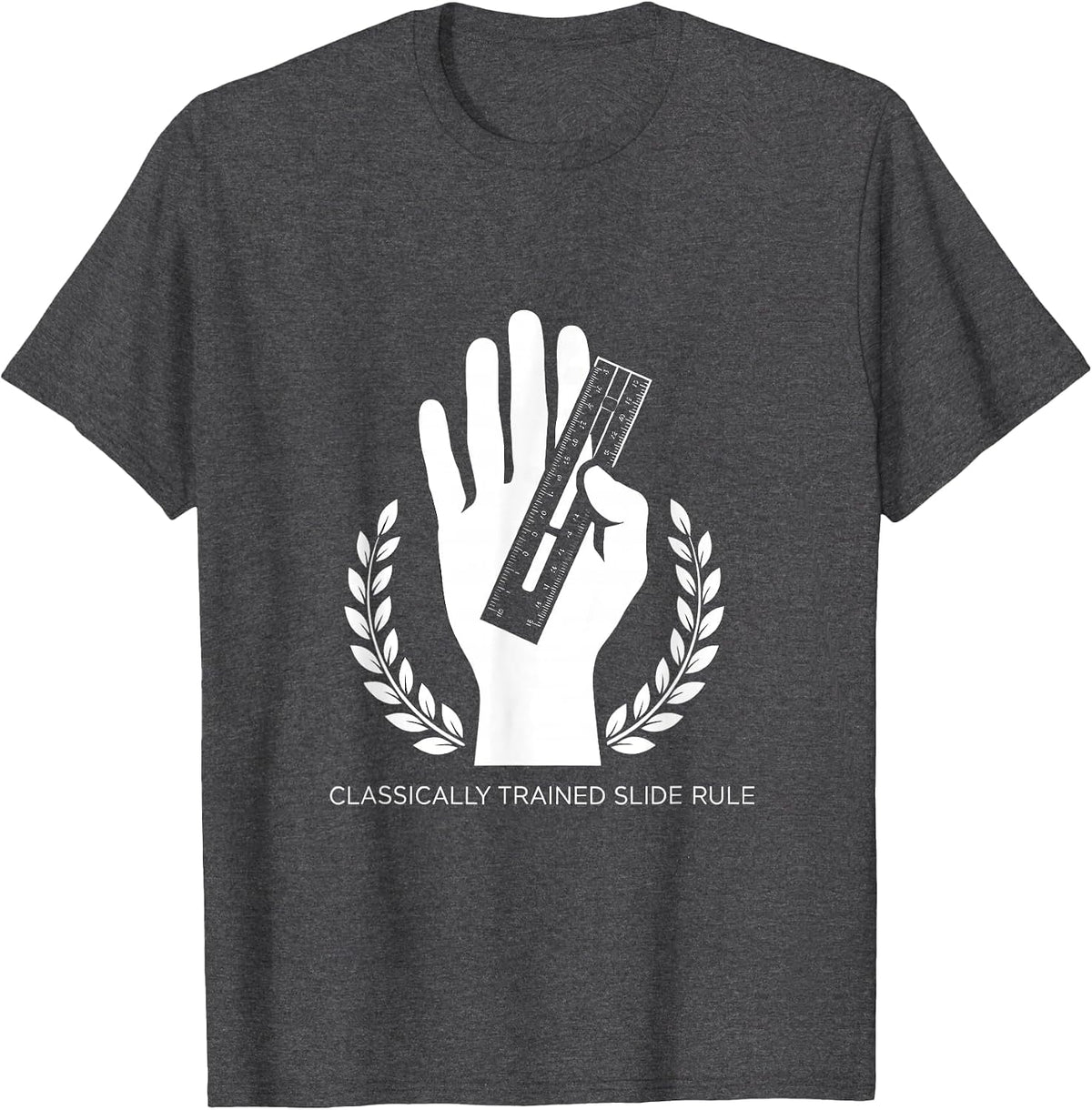Classically Trained Slide Rule Retro Math Engineer Nostalgia T-Shirt - Dark Heather Grey