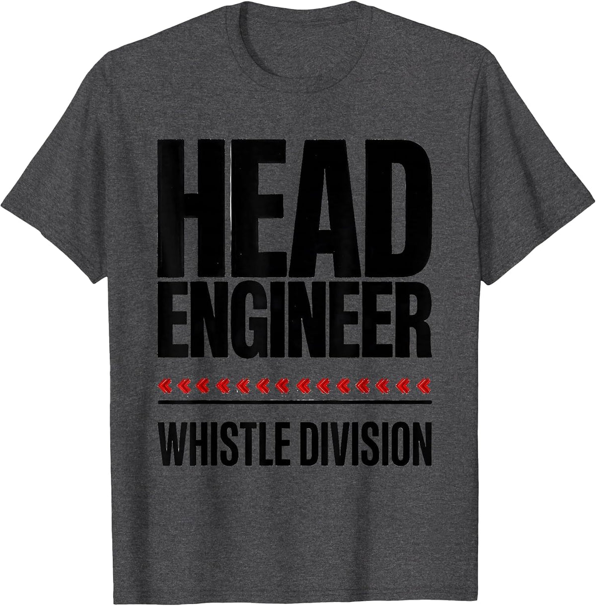 Head Engineer Whistle Division Vintage Train Enthusiast T-Shirt - Dark Heather Grey