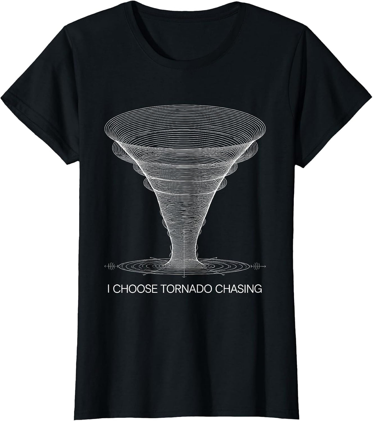 Women's I Choose Tornado Chasing Monochromatic Storm Chaser T-Shirt - Black