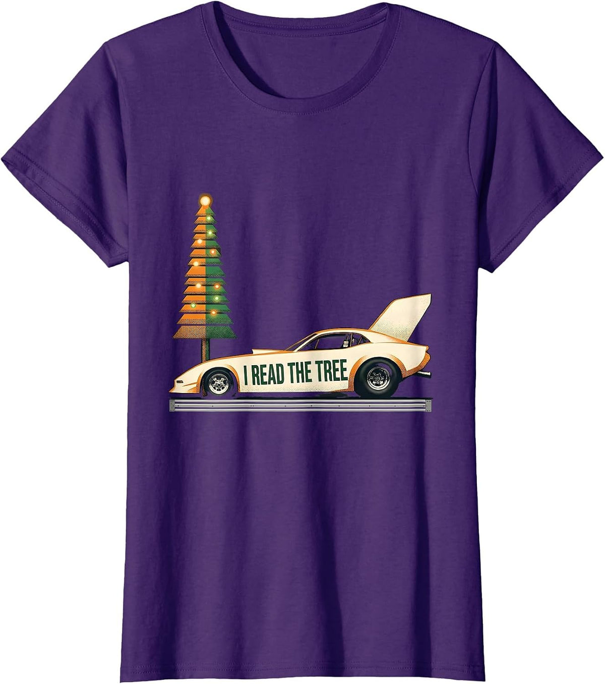 Women's I Read The Tree Patriotic Drag Racing RC Car Enthusiast T-Shirt - Purple
