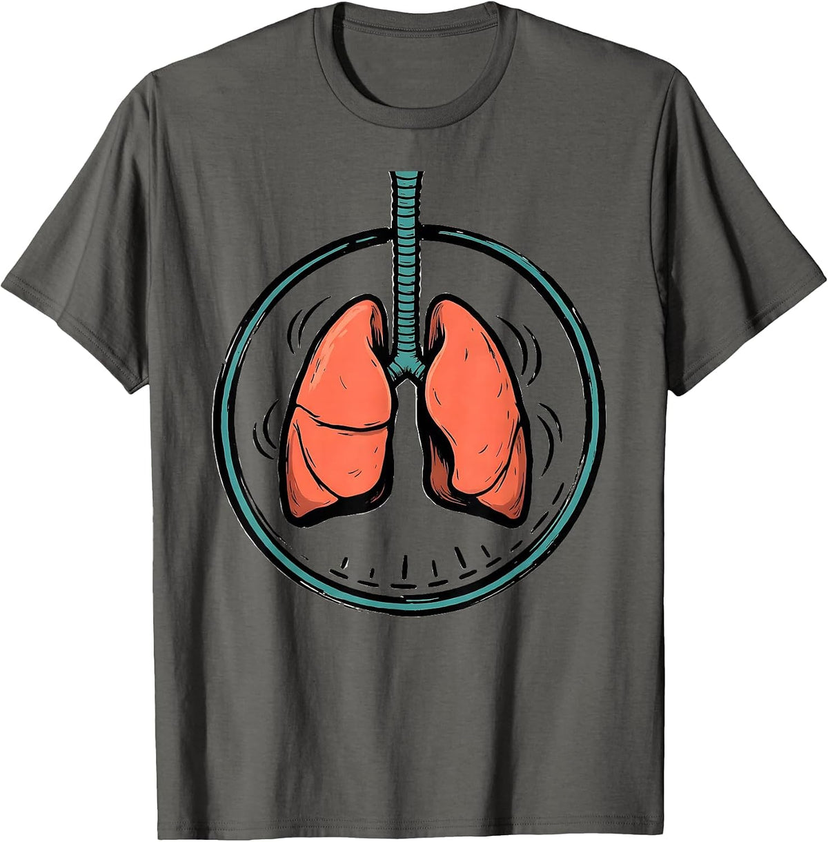 Respiratory Therapist Lung Badge Occupational Pride T-Shirt - Asphalt Grey