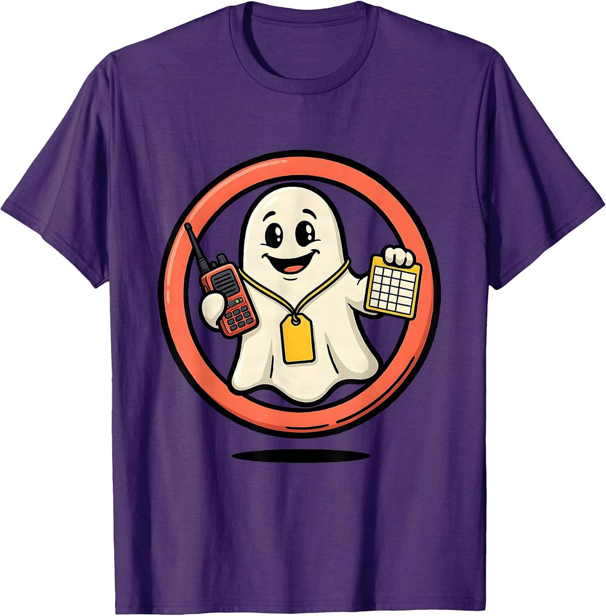 Men's Cheerful Ghost Para Paraprofessional Support Staff Humor T-Shirt - Purple