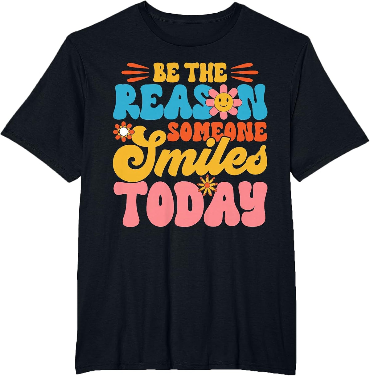 Retro Teacher Be The Reason Someone Smiles Today Teacher T-Shirt - Black
