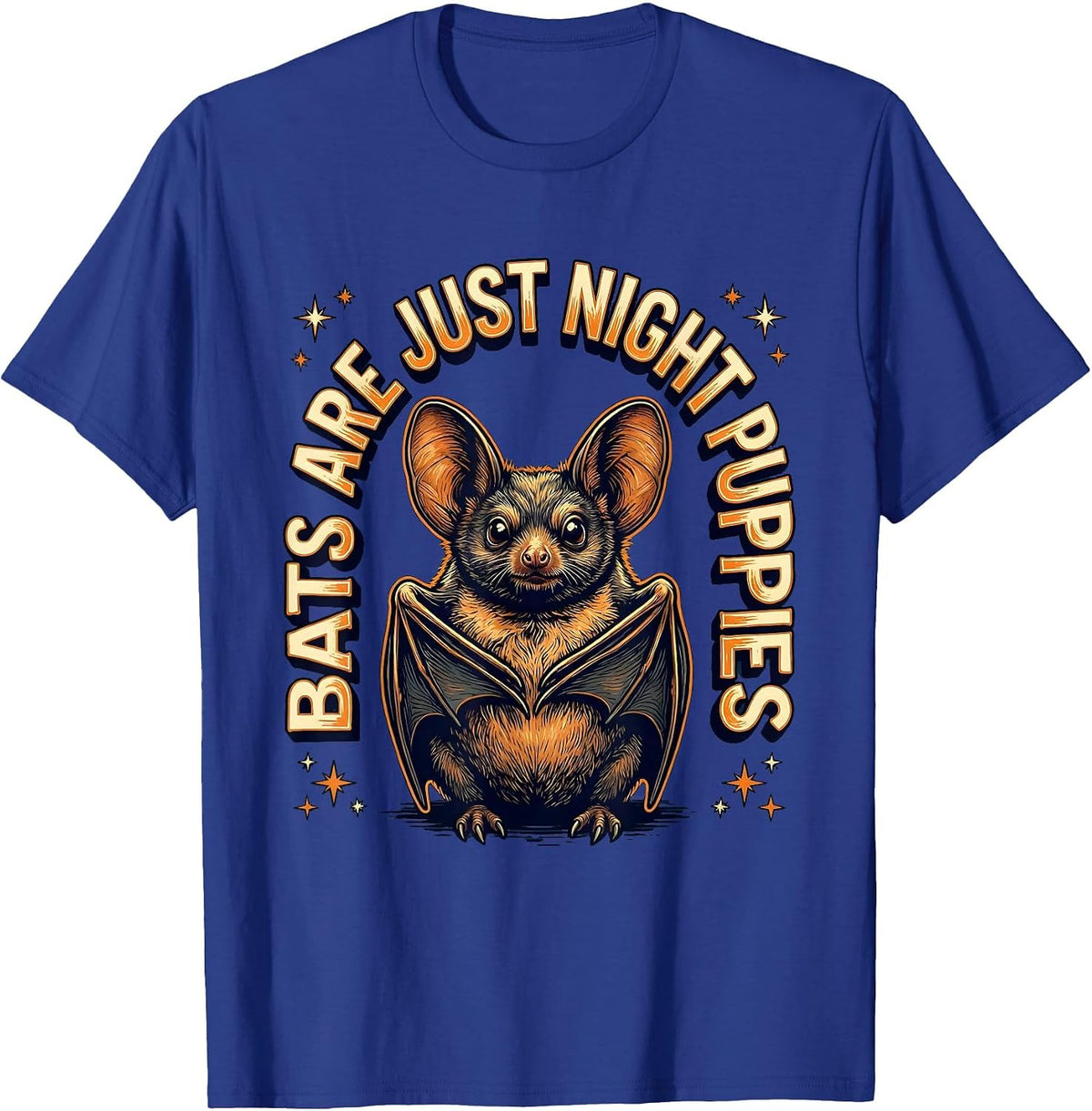 Men's Bats Are Just Night Puppies Funny Bat Lover Halloween Humor T-Shirt - Royal Blue