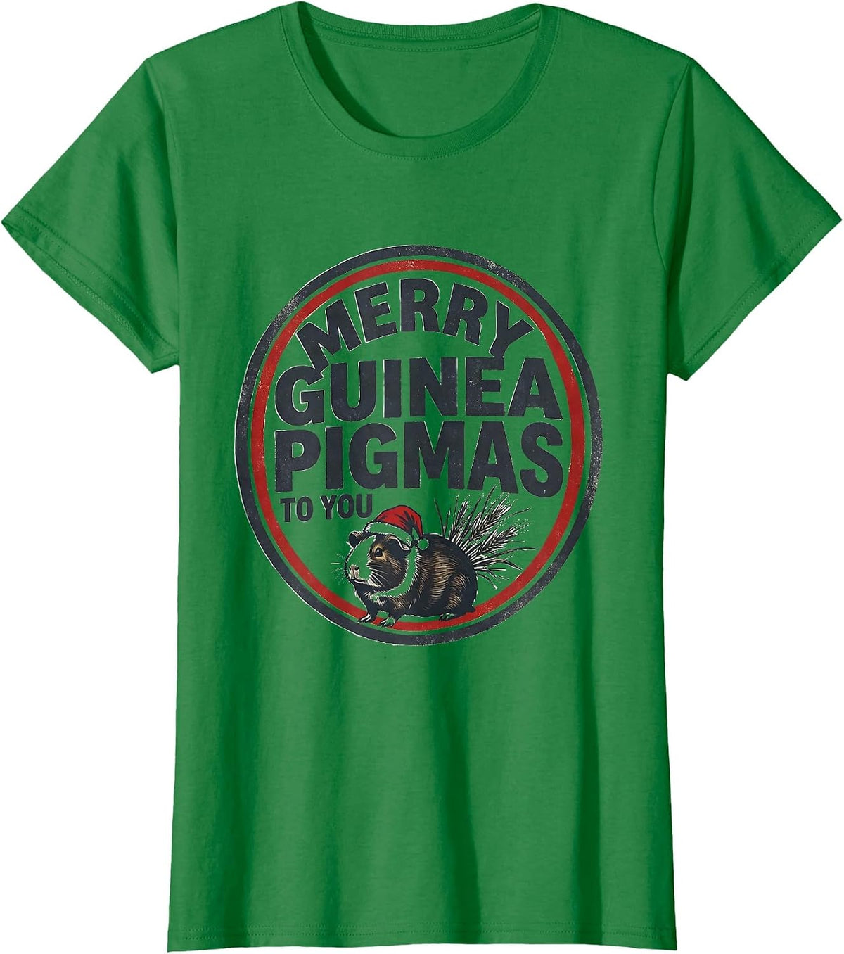 Merry Guinea Pigmas To You Funny Guinea Pig Lover Christmas T-Shirt - Kelly Green