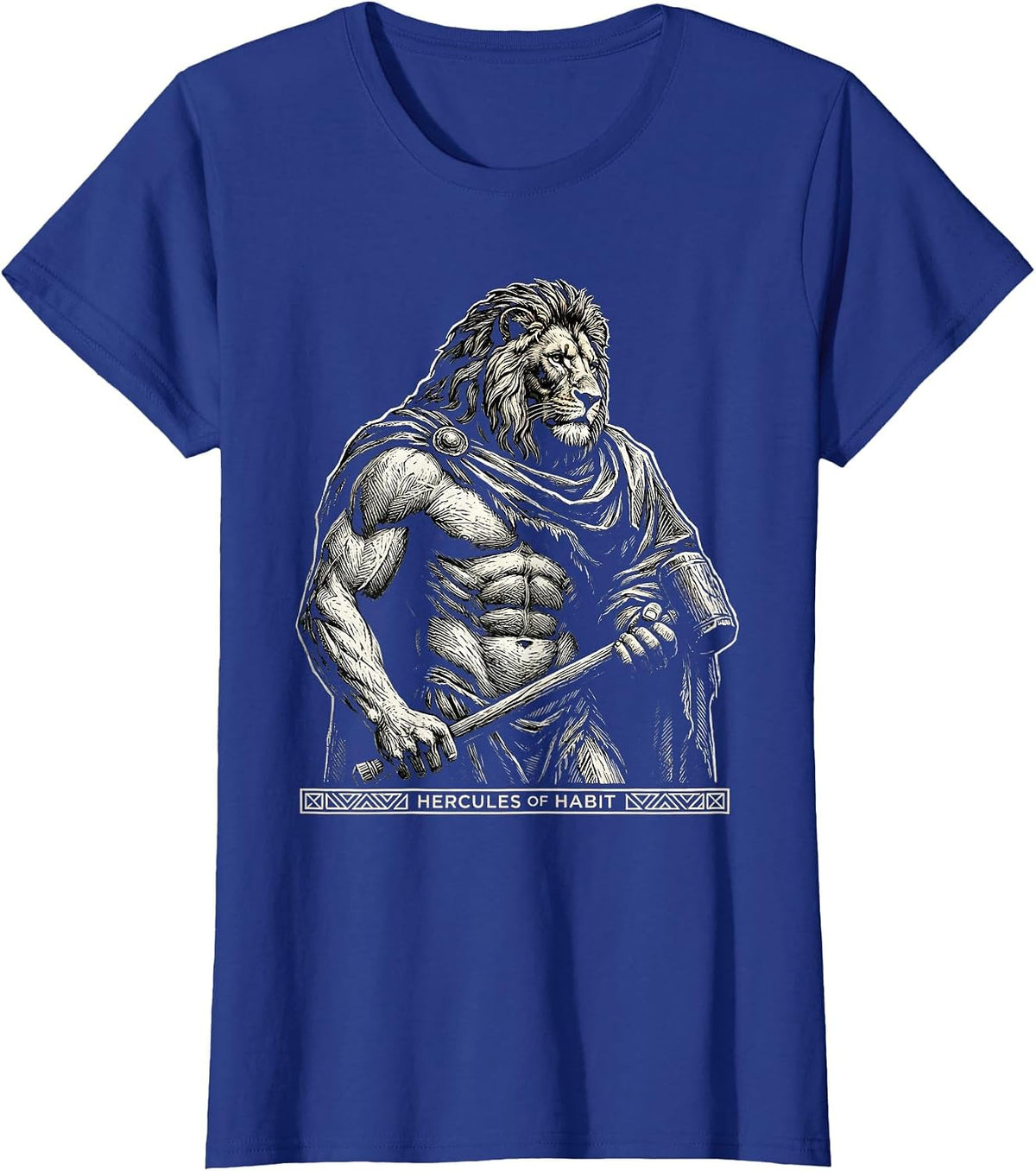 Women's Hercules Of Habit Funny Greek Mythology Gods Pun Parody T-Shirt - Royal Blue