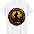 Men's Boxer Silhouette Shadowboxing at Sunset T-Shirt - White