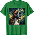 Men's Boxer The Gallery's Portrait Van Gogh Style Dog Portrait T-Shirt - Kelly Green