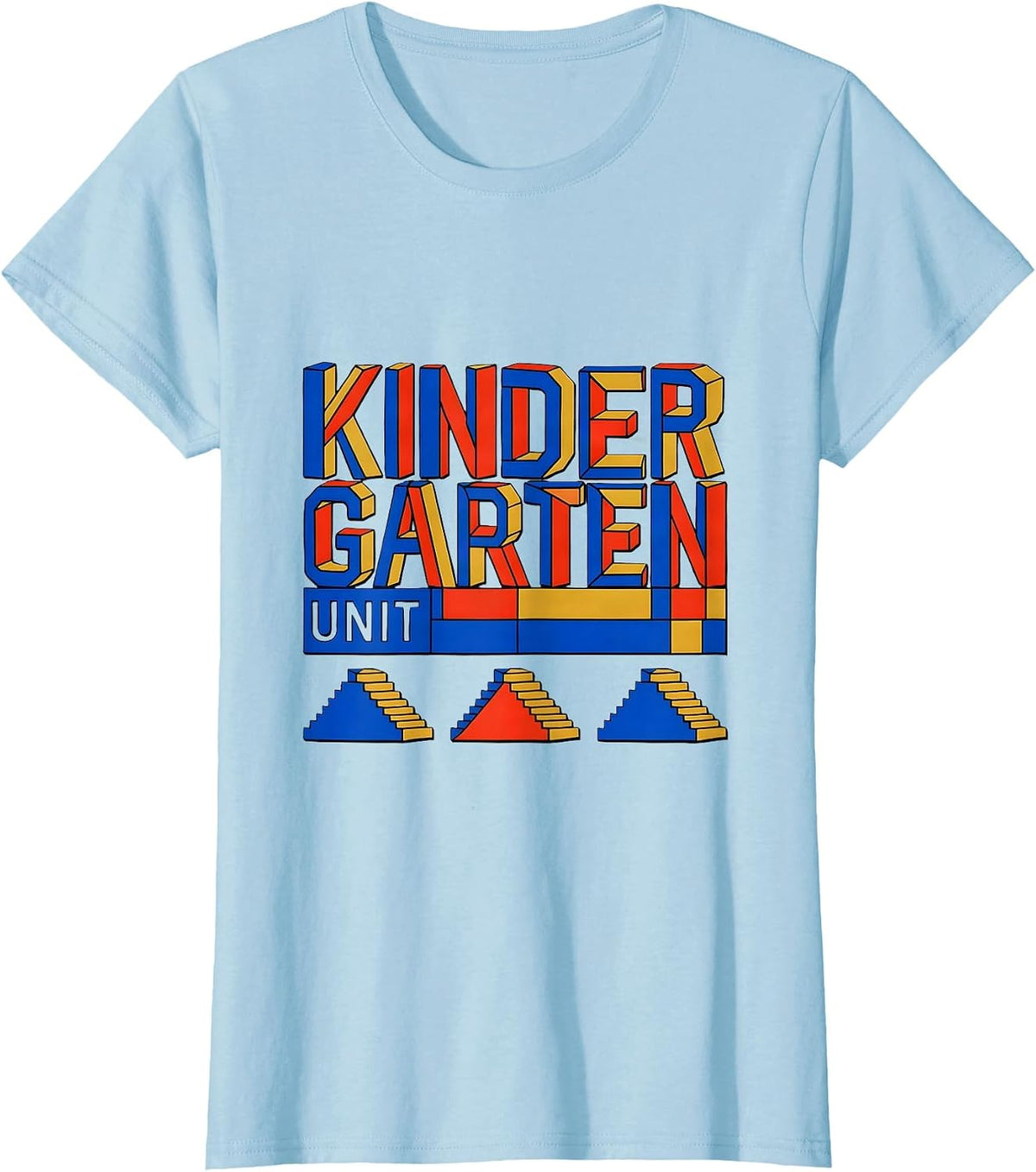 Kindergarten Unit Geometric Teacher Humor Preschool T-Shirt - Baby Blue