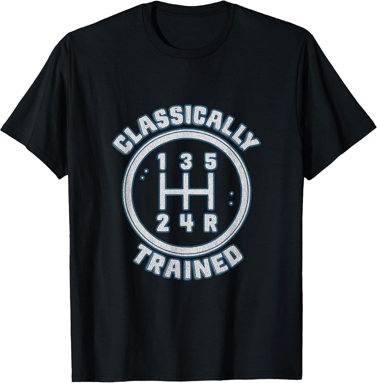 Automotive Classically Trained Manual Gear Shift Retro Car T-Shirt - Black