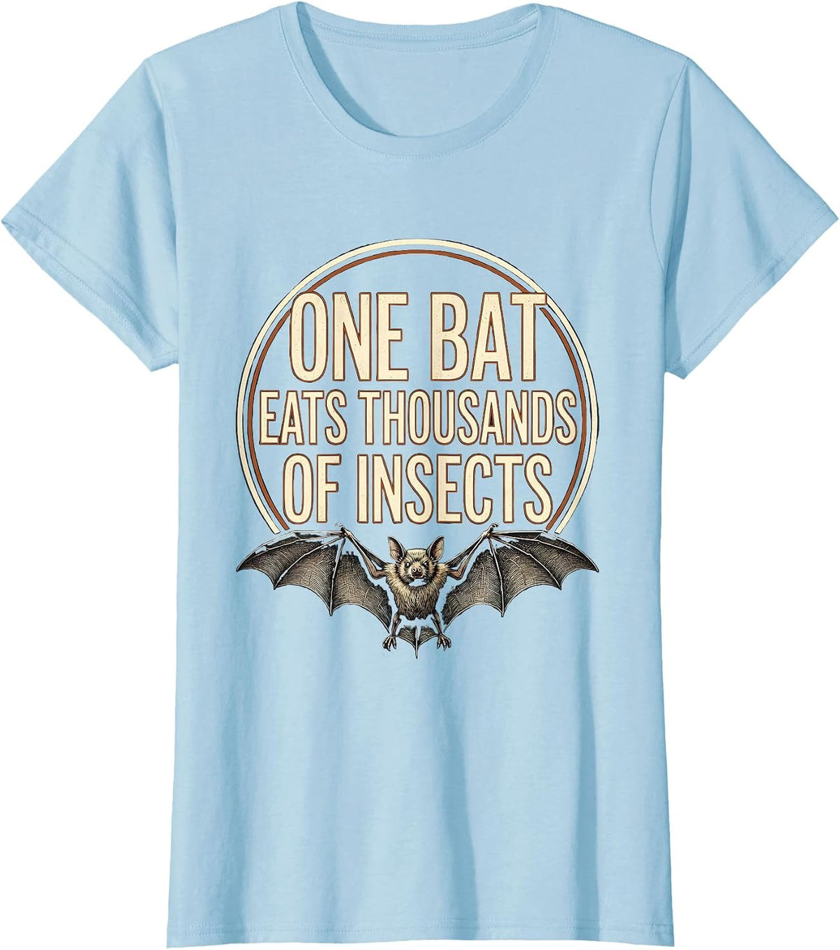 One Bat Eats Thousands Of Insects Funny Bat Lover Wildlife T-Shirt - Baby Blue