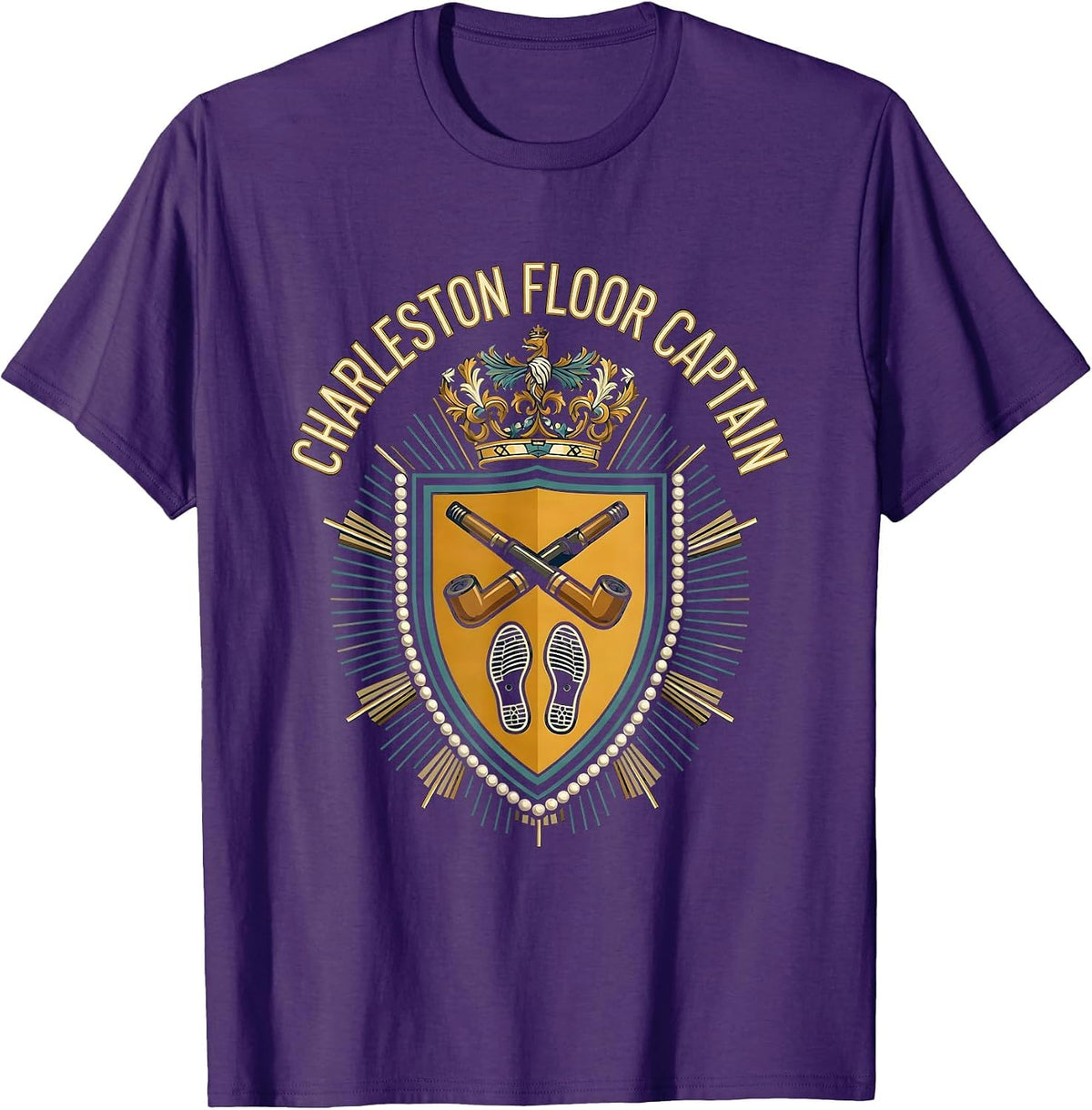 Charleston Floor Captain Vintage Roaring 1920s Party Costume T-Shirt - Purple