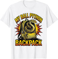 Men's My Ball Python Backpack Comic Book Reptile Lover Snake Humor T-Shirt - White