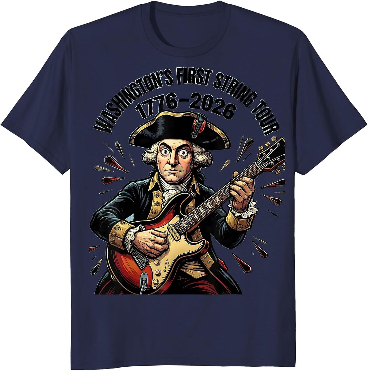 Men's WASHINGTON'S FIRST STRING TOUR 1776–2026 Retro Vintage T-Shirt - Navy Blue