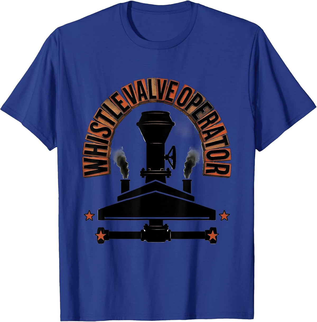 Whistle Valve Operator Vintage Steam Train Enthusiast T-Shirt - Royal Blue