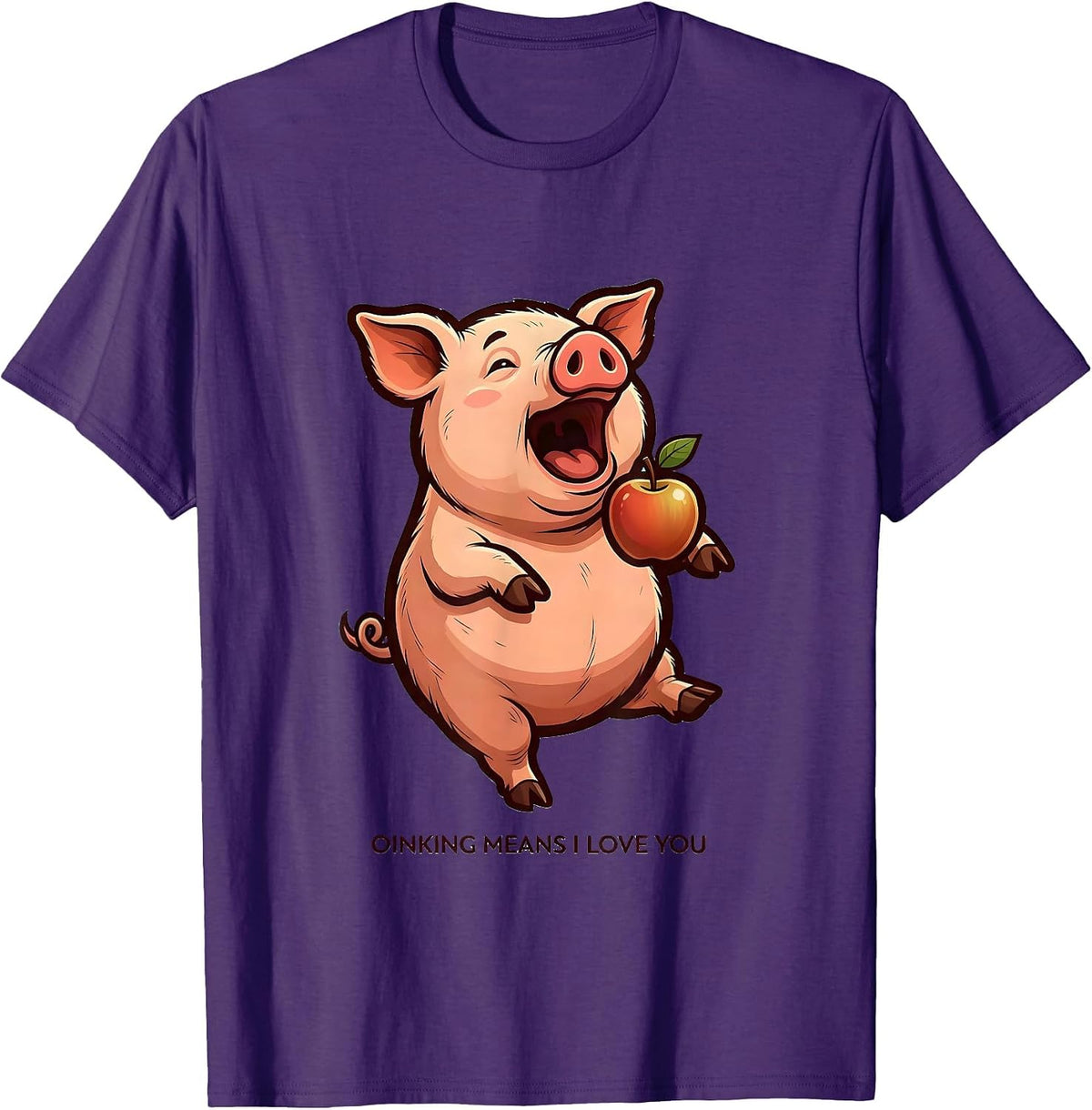 Men's Oinking Means I Love You Funny Pig Lover Pet Owner Humor T-Shirt - Purple