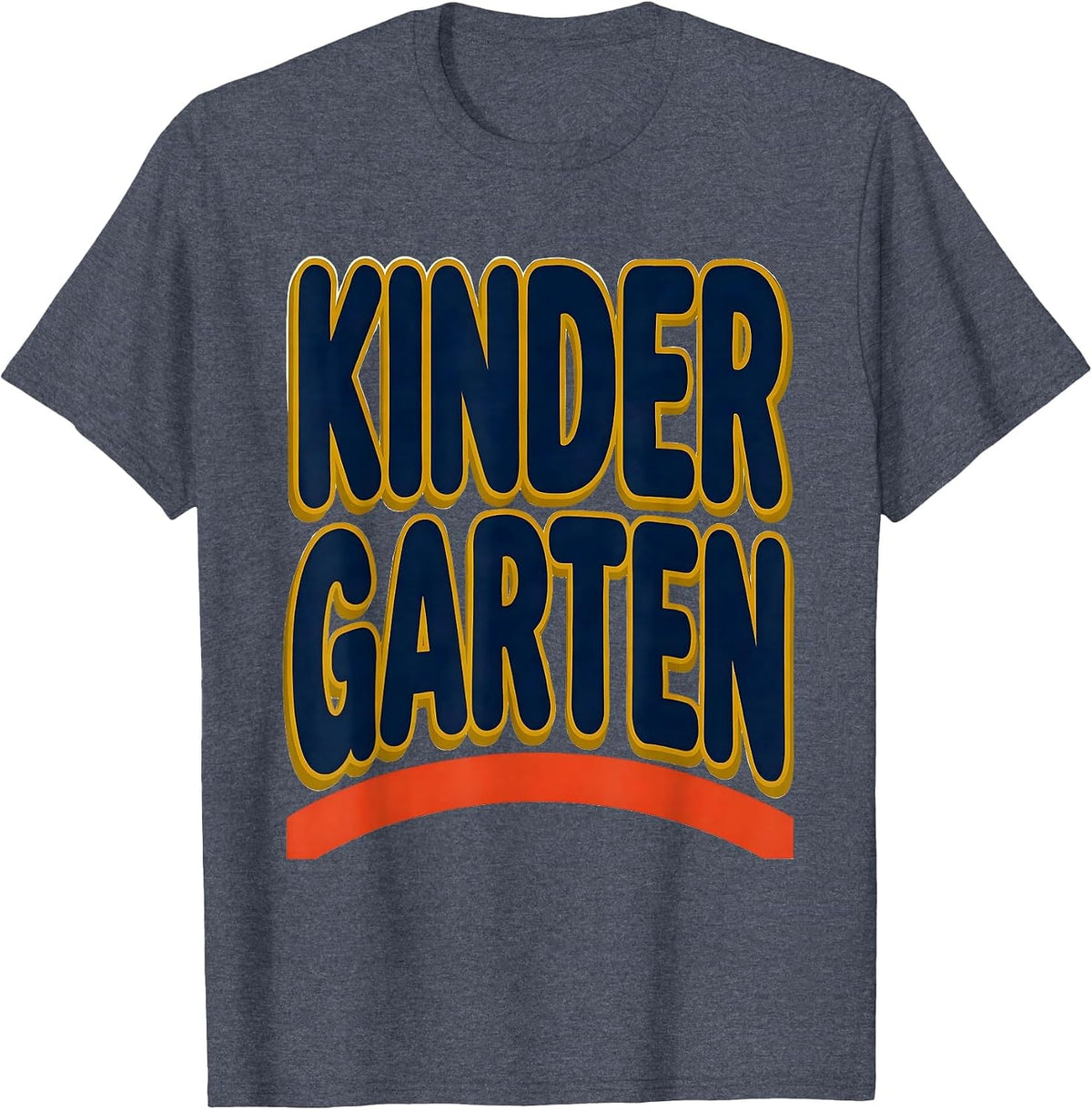Kindergarten Retro Grade Level Teacher Student Back T-Shirt - Heather Blue