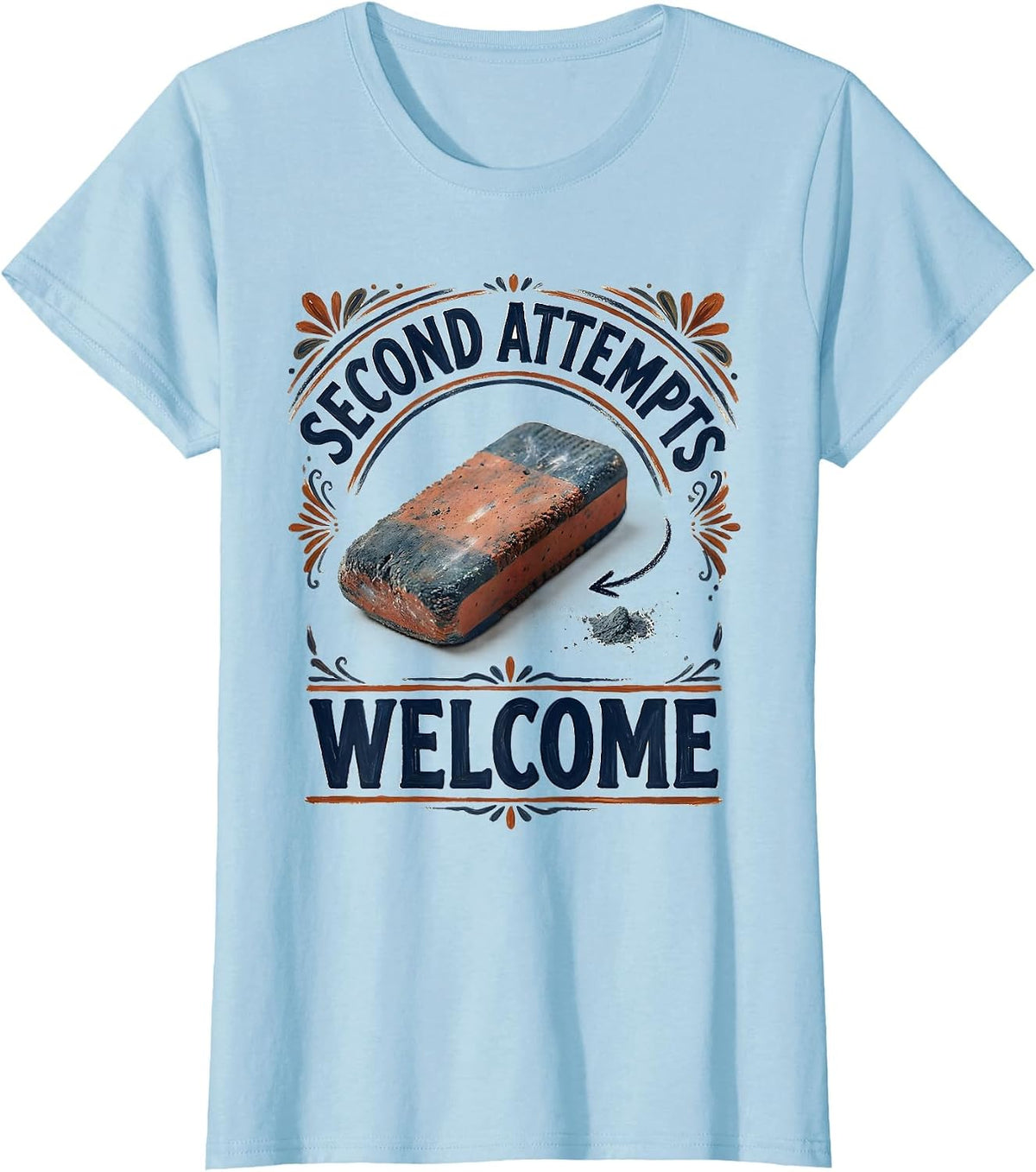 Second Attempts Welcome Folk Art Teacher Back To School T-Shirt - Baby Blue