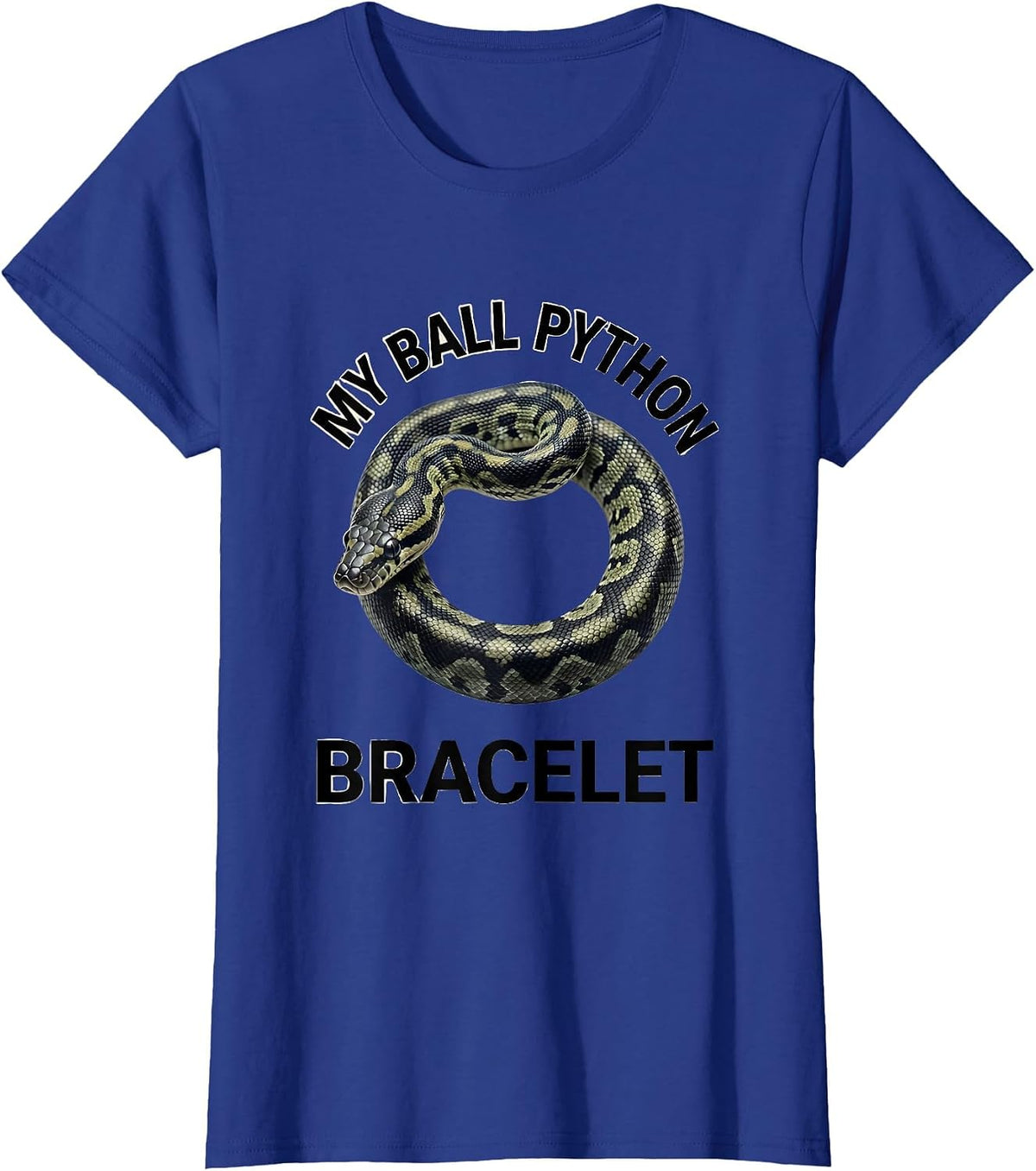 Women's My Ball Python Bracelet Minimalist Reptile Lover Gift T-Shirt - Royal Blue