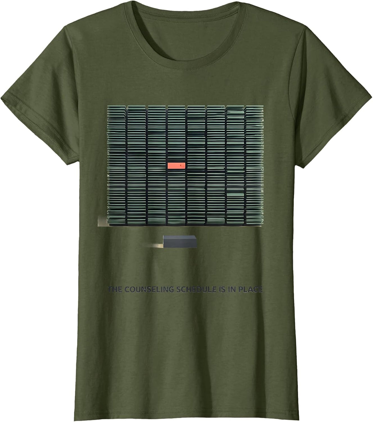 Women's The Counseling Schedule Is In Place Groovy School Counselor T-Shirt - Olive Green