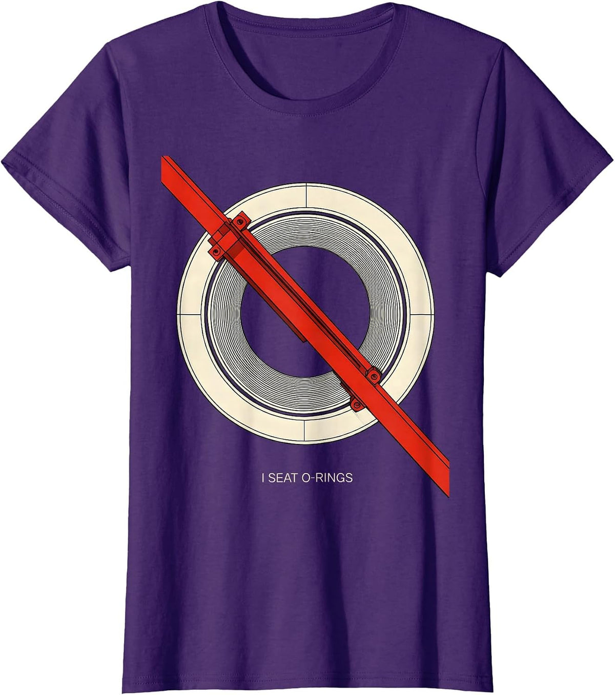 Women's I Seat O-Rings Funny Plumber Pipefitter Trade Humor T-Shirt - Purple