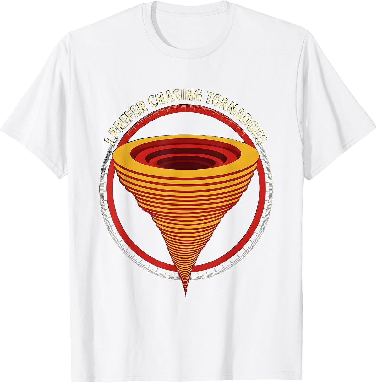 Men's I Prefer Chasing Tornadoes Geometric Storm Chaser T-Shirt - White