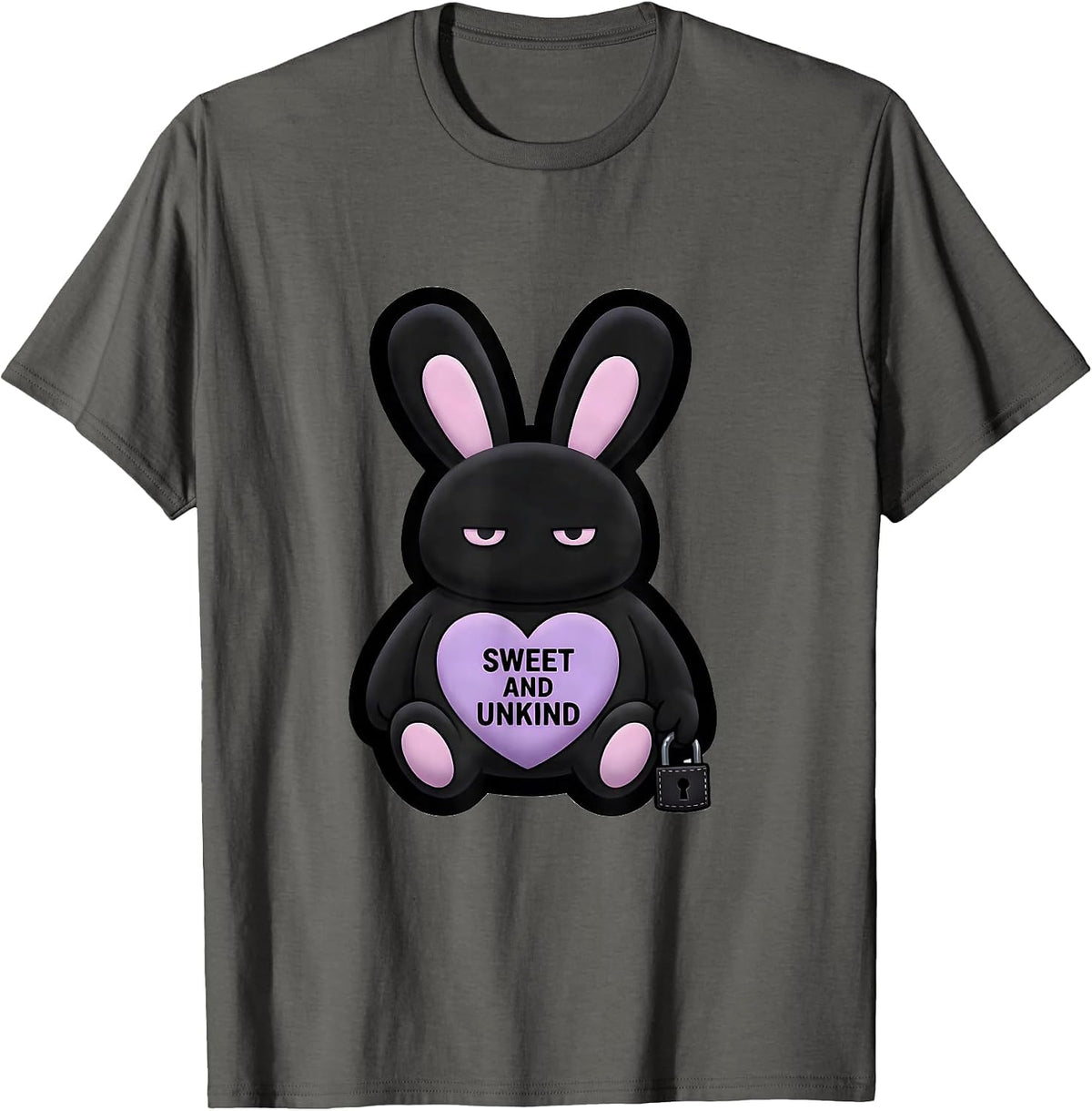 Men's Sweet And Unkind Pastel Goth Kawaii Bunny Lover Alt Cute T-Shirt - Asphalt Grey