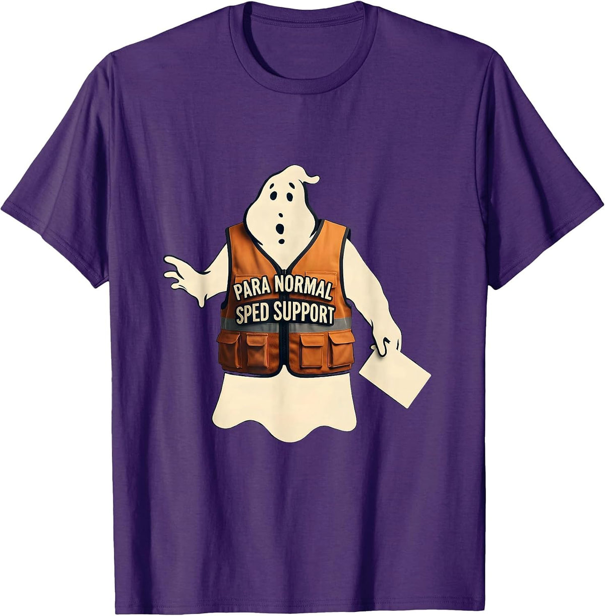 Men's Para Normal SPED Support Funny Ghost Paraprofessional T-Shirt - Purple