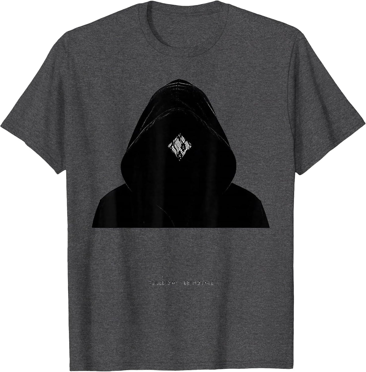 Veiled Is My Resting Face Y2K Grunge Goth Alt Silhouette T-Shirt - Dark Heather Grey