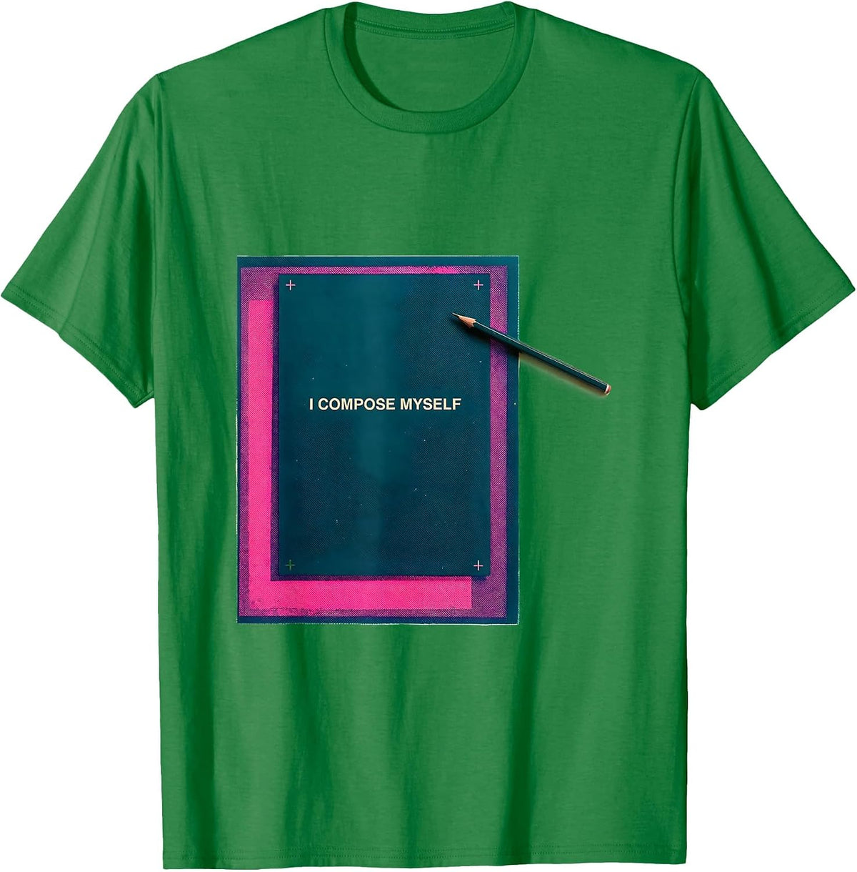 Men's I Compose Myself Risograph Artist Art Teacher Humor T-Shirt - Kelly Green