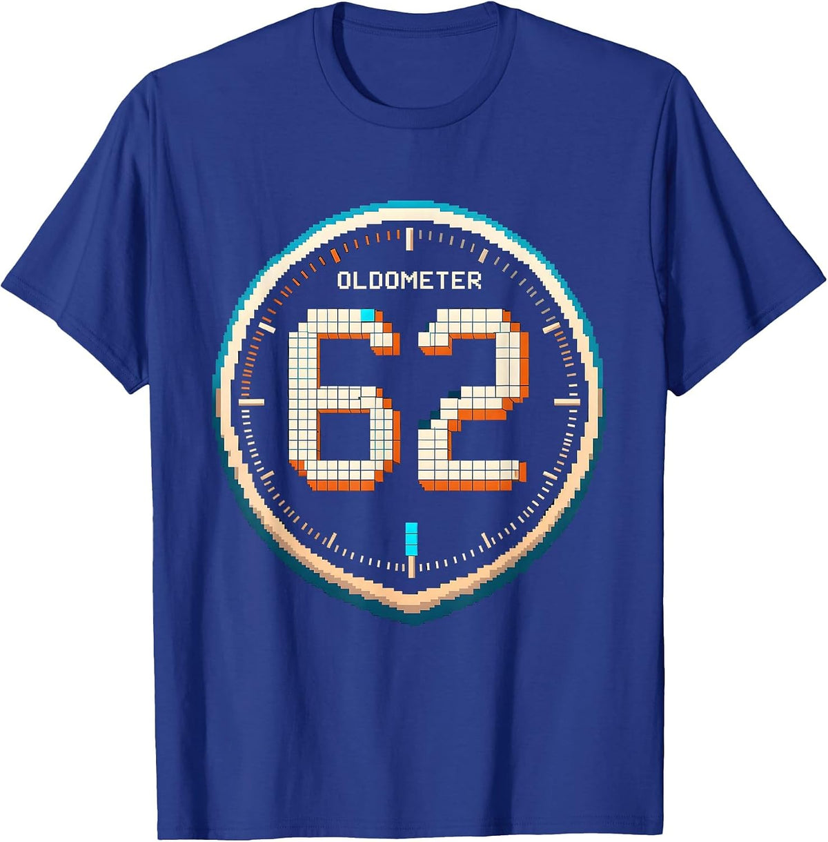 OLDOMETER 62 Funny Milestone Birthday Gift T-Shirt - Royal Blue