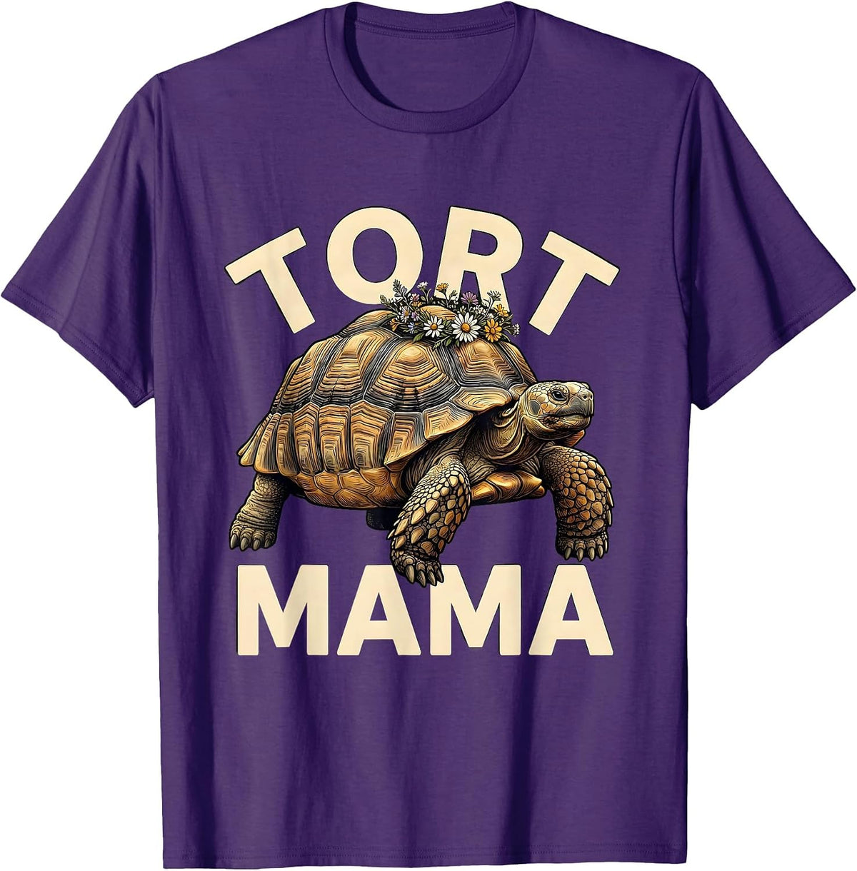 Tort Mama Funny Sulcata Tortoise Pet Mom Reptile Lover T-Shirt - Purple