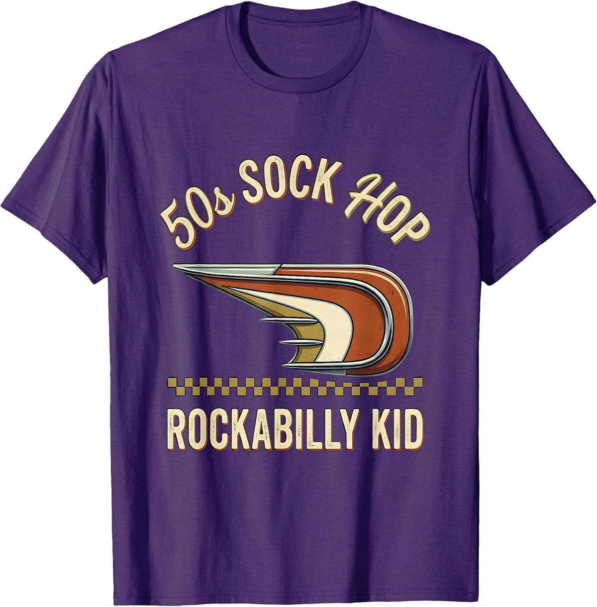 50s Sock Hop Rockabilly Kid Vintage Retro Costume Party T-Shirt - Purple
