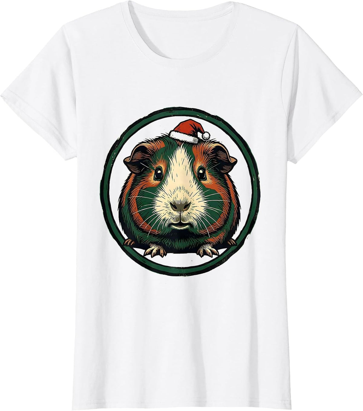Women's Sealed Guinea Pig Badge Funny Pet Lover Christmas T-Shirt - White